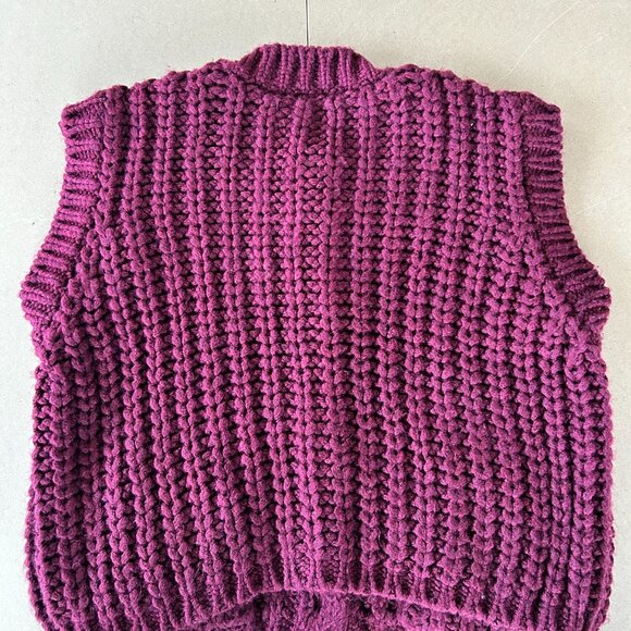 ZARA Chunky Burgundy Knit Vest - Picture 4 of 5